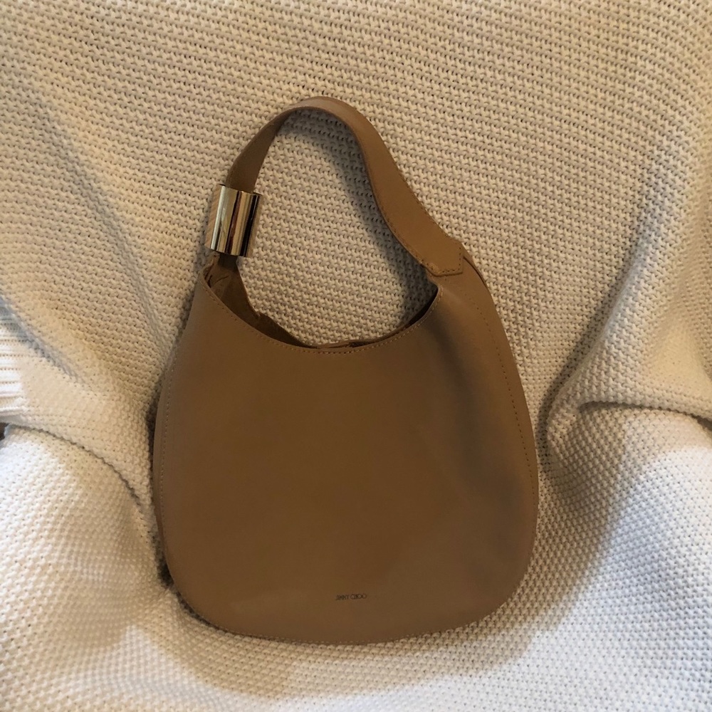 Authentic Jimmy Choo Nude Leather Hobo Bag